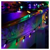 Joliyoou 100 LED 32ft Multicolor Xmas Lights, 8 Modes, Timer