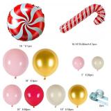 Christmas Party Decorations 129Pcs Red Pink Balloons & Candy Cane