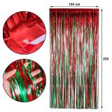 Sumind 6 Pack Foil Fringe Curtains - Red & Green Christmas