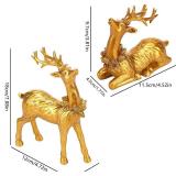 2PCS Christmas Deer Pendant Bedding & Gold Deer Resin Home Decor