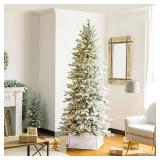 $48 Glitzhome White Wooden Tree Collar Stand Cover, 22" L