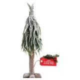 Lidy 20 Inch Unlit Alpine Downswept Mini Christmas Tree, Flocked