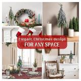 Lidy 20 Inch Unlit Alpine Downswept Mini Christmas Tree, Flocked