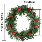 Lystaii 10pcs Christmas Candle Rings Red Berry with Grass (Large)