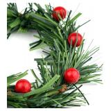 Lystaii 10pcs Christmas Candle Rings Red Berry with Grass (Large)