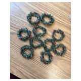 Lystaii 10pcs Christmas Candle Rings Red Berry with Grass (Large)