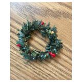 Lystaii 10pcs Christmas Candle Rings Red Berry with Grass (Large)