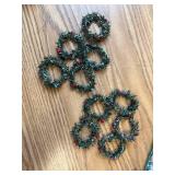 Lystaii 10pcs Christmas Candle Rings Red Berry with Grass (Large)