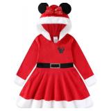 Disney Frozen Elsa Girls Holiday Long Sleeve Hooded Dress