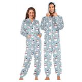 ALAZA Xmas Snowman Unisex Onesie Hoody Pajamas Jumpsuit