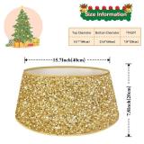 Gold Christmas Tree Collar - 23.6 Inch Sequin Skirt, Glitter Ring