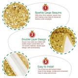 Gold Christmas Tree Collar - 23.6 Inch Sequin Skirt, Glitter Ring
