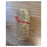 Gold Christmas Tree Collar - 23.6 Inch Sequin Skirt, Glitter Ring
