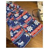 Adult Pajama Button Flap Print Christmas Long Sleeve Jumpsuit