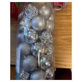 Lulu Home Xmas Ball Ornaments, 34 Ct 1.57", Pre-Strung, Silver.