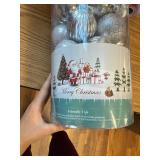Lulu Home Xmas Ball Ornaments, 34 Ct 1.57", Pre-Strung, Silver.