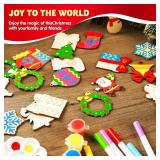 JOYIN 60 Pcs Christmas Wooden Hanging Ornaments Craft Kits