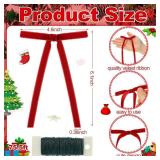 100 Pcs Velvet Bows for Christmas Tree Ornaments, 5x7 Inch