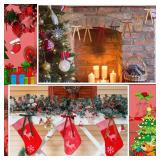 100 Pcs Velvet Bows for Christmas Tree Ornaments, 5x7 Inch