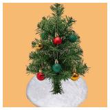 Christmas Tree Plush Skirt Decoration 15" Mini Xmas Tree Skirt