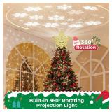 3D LED Gold Tree Topper with 2 Dynamic Projection Modes