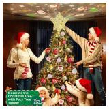3D LED Gold Tree Topper with 2 Dynamic Projection Modes