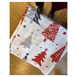 Christmas Shower Curtain, Red/Gray Xmas Trees, 71x71 Inch