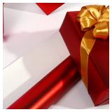 Glitter Metallic Red Gift Wrapping Paper (17"x32.8
