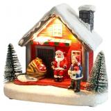 Battery LED Lights Christmas Village House with Figurines
