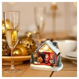 Battery LED Lights Christmas Village House with Figurines
