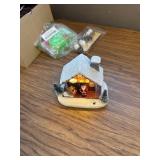 Battery LED Lights Christmas Village House with Figurines