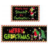 Christmas Kitchen Rugs, Stink Stank Stunk, 17x30 and 17x47 Inch