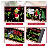 Christmas Kitchen Rugs, Stink Stank Stunk, 17x30 and 17x47 Inch