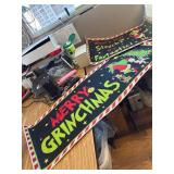 Christmas Kitchen Rugs, Stink Stank Stunk, 17x30 and 17x47 Inch