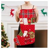 EVENHUG Oversized Christmas Stocking 31 Inch Patchwork Large