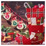 EVENHUG Oversized Christmas Stocking 31 Inch Patchwork Large