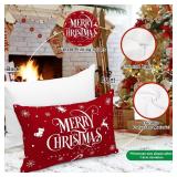 Lanpn 12x18 Christmas Pillow Covers Set of 4, Decorative Pillows