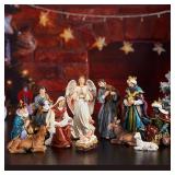 $90 TOETOL 13-Piece Nativity Set, 7.9 In Tall, Christmas Decor