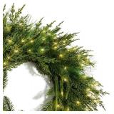 $80 LampLust 24" Winter Wreath, LED Lights, Battery, Indoor/Outdoor
