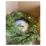 $80 LampLust 24" Winter Wreath, LED Lights, Battery, Indoor/Outdoor