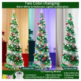 6FT Pop Up Tinsel Tree - Colorful Sequin Xmas Decor - Green/Silver