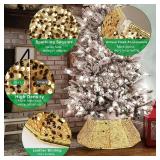 Blissun Sequin Christmas Tree Collar, Foldable, Bright Gold