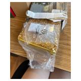 Blissun Sequin Christmas Tree Collar, Foldable, Bright Gold
