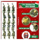 Ceenna 19FT Pre Lit Christmas Garland 3 Pcs 6.3FT Green Decor