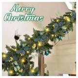 Ceenna 19FT Pre Lit Christmas Garland 3 Pcs 6.3FT Green Decor