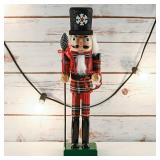 Ornativity Christmas Nutcracker Plaid Red/Black 15" Decor.