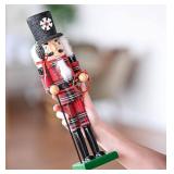 Ornativity Christmas Nutcracker Plaid Red/Black 15" Decor.