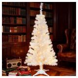 Juegoal 4 FT Pre-lit Tree with 70 Warm White LED Lights & Timer