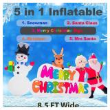 $50 PRODUCTZ Inflatable Christmas 8.5 FT Sign Snowman, Reindeer, Santa