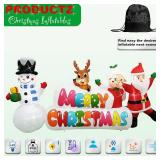 $50 PRODUCTZ Inflatable Christmas 8.5 FT Sign Snowman, Reindeer, Santa